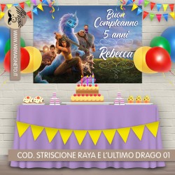 Striscione Raya e l'ultimo drago - 01 - carta cm 140x100 personalizzato