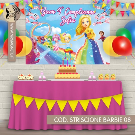 Striscione Barbie - 08 - carta cm 140x100 personalizzato