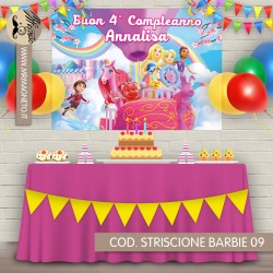 Striscione Barbie - 09 - carta cm 140x100 personalizzato