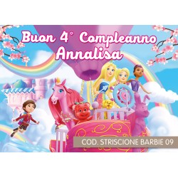 Striscione Barbie - 09 - carta cm 140x100 personalizzato