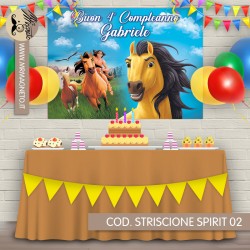 Striscione Spirit cavallo selvaggio - 02 - carta cm 140x100 personalizzato