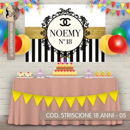 Striscione 18 anni - 05 - carta cm 140x100 personalizzato