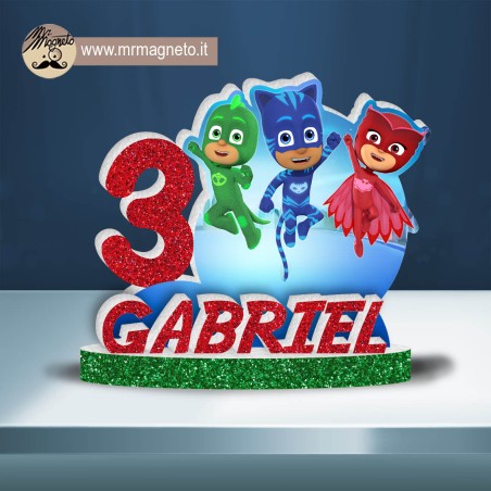 Sagoma PJ Masks 01 con nome e numero