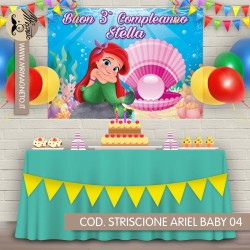 Striscione Ariel Sirenetta baby - 03 - carta cm 140x100 personalizzato
