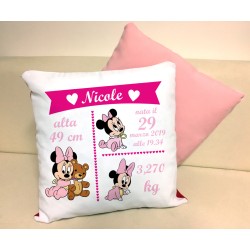 Cuscino nascita Baby Minnie - personalizzato