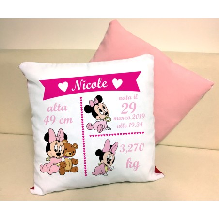 Cuscino nascita Baby Minnie - personalizzato