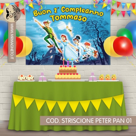 Striscione Peter pan / Trilli - 01 - carta cm 140x100 personalizzato