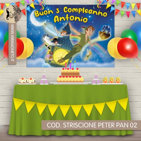 Striscione Peter pan / Trilli - 02 - carta cm 140x100 personalizzato