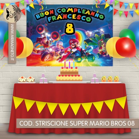 Striscione Super Mario - 08 - carta cm 140x100 personalizzato