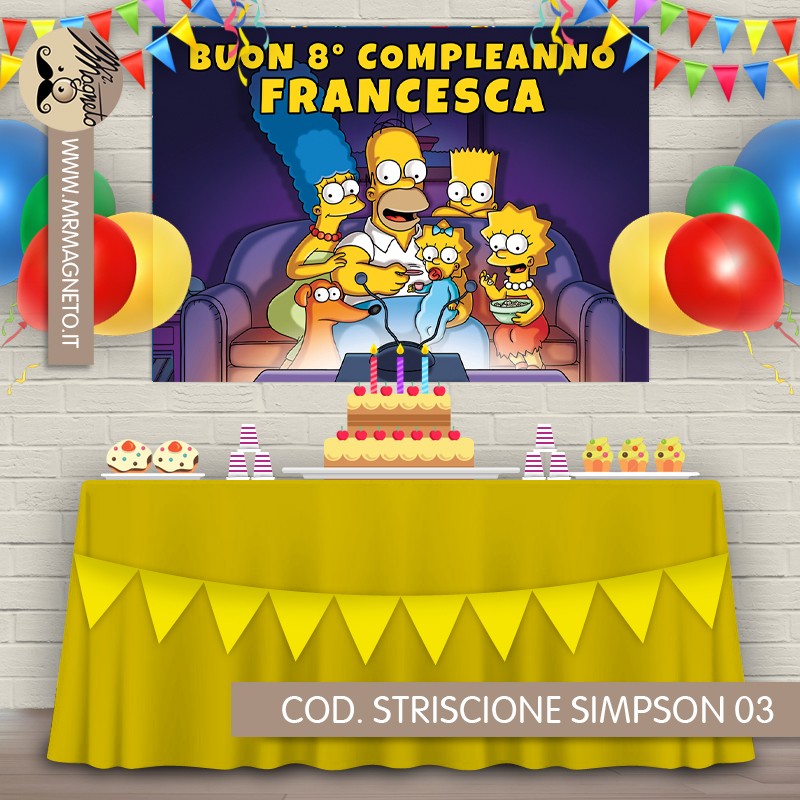 Striscione Simpson - 03 - carta cm 140x100 personalizzato
