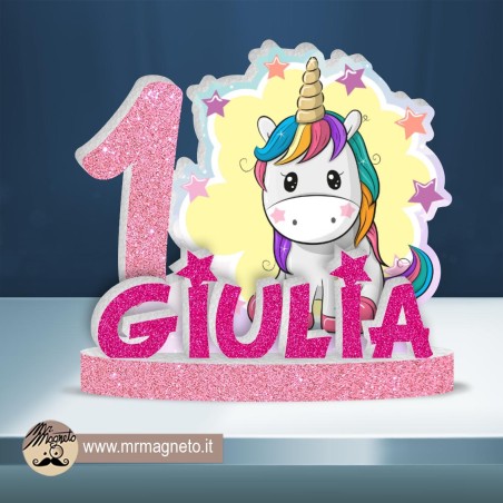 Sagoma Unicorno 01 con nome e numero