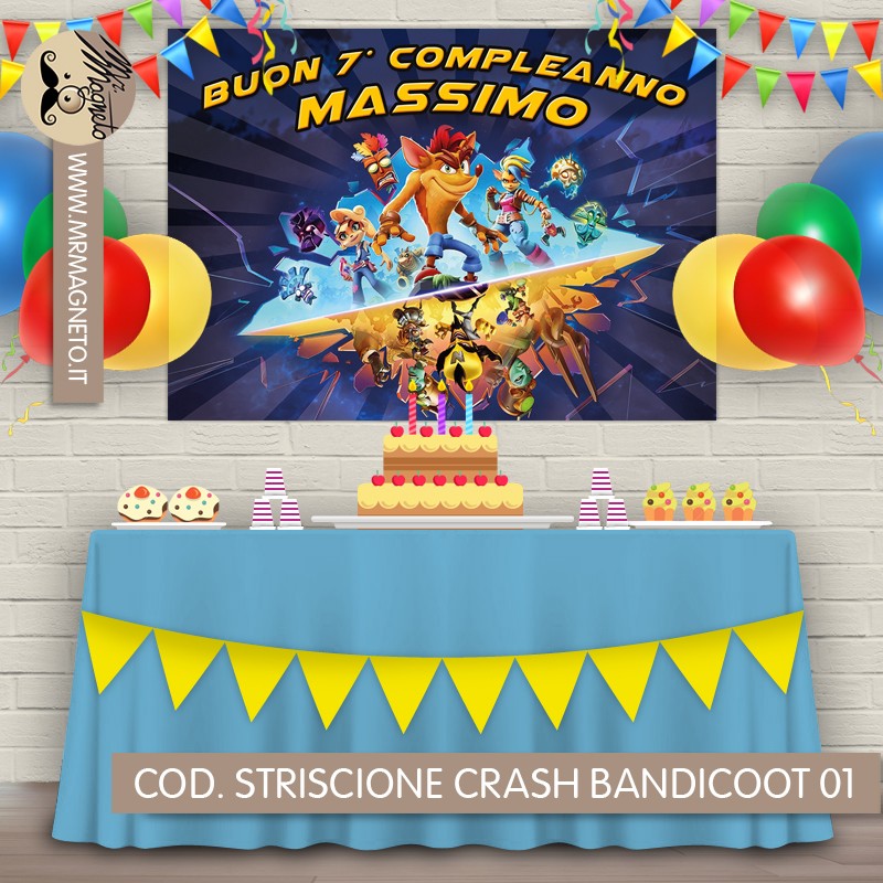 Striscione Crash bandicoot - 01 - carta cm 140x100 personalizzato