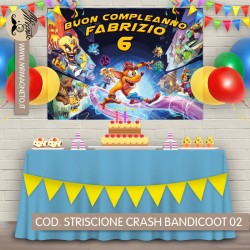 Striscione Crash bandicoot - 02 - carta cm 140x100 personalizzato